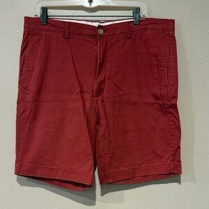 Roundtree & Yorke Men's Rich Red Flat Front Shorts